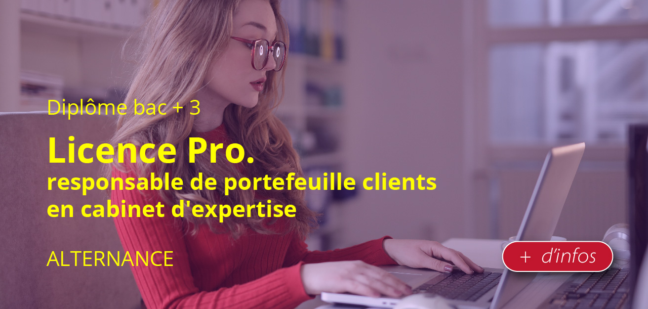 Licence professionnelle Métiers de la gestion et de la comptabilité : responsable de portefeuille clients en cabinet d'expertise (en alternance)
                    